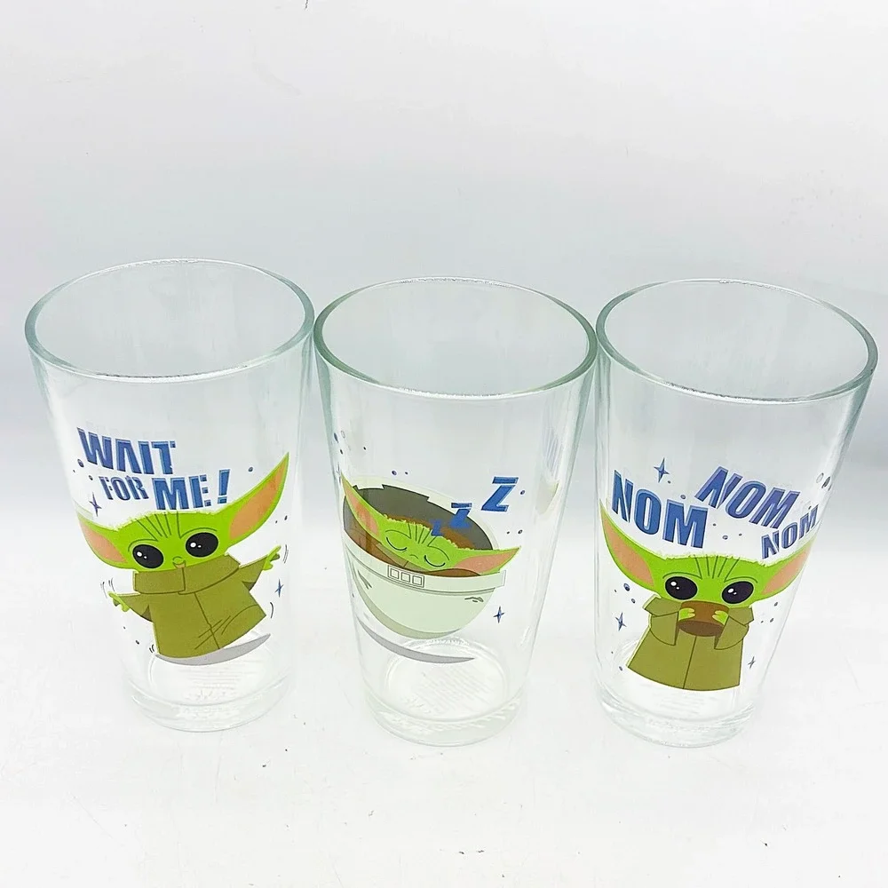 Set of 3 Star Wars Mandalorian‎ Grogu Baby Yoda Glass Tumbler Set 16oz